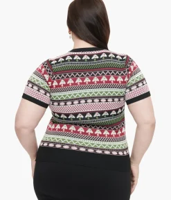Unique Vintage Sweaters & Cardigans|Sweaters & Cardigans>Plus Size 1950s Mushroom Jacquard Sweater