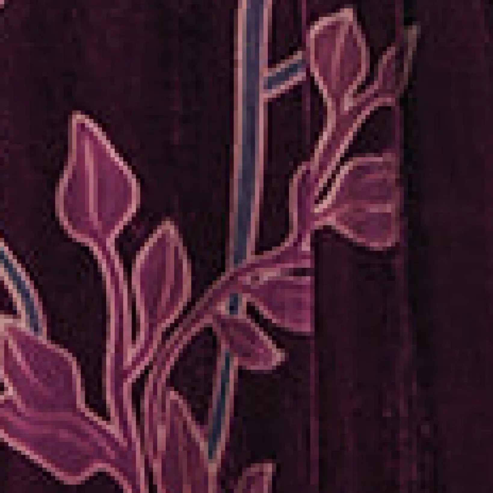 Unique Vintage Maxi|Midi & Maxi>Plus Size 1970s Purple Floral Burnout Velvet Maxi Dress