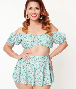 Unique Vintage Two Piece Swim|Swim Tops><noscript><img width=