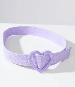 Unique Vintage Belts>Purple Heart Buckle Woven Belt