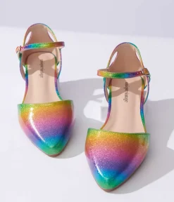 Unique Vintage Pride|Flats>Rainbow Glitter Libby Flats