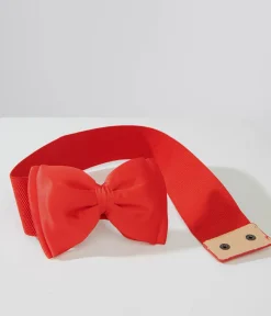Unique Vintage Disney Bounding|All Things Red>Red Bow Cinch Belt