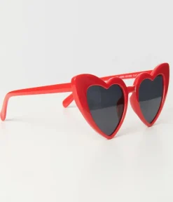 Unique Vintage Pride|Concert & Festivals>Red Heart Sunglasses