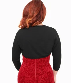 Unique Vintage Sweaters & Cardigans|All Things Black>1960s Black Bolero Sweater