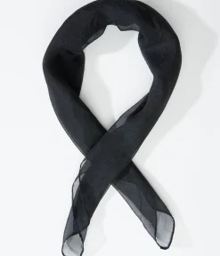 Unique Vintage All Things Black|Hair Scarves>1950s Black Chiffon Hair Scarf