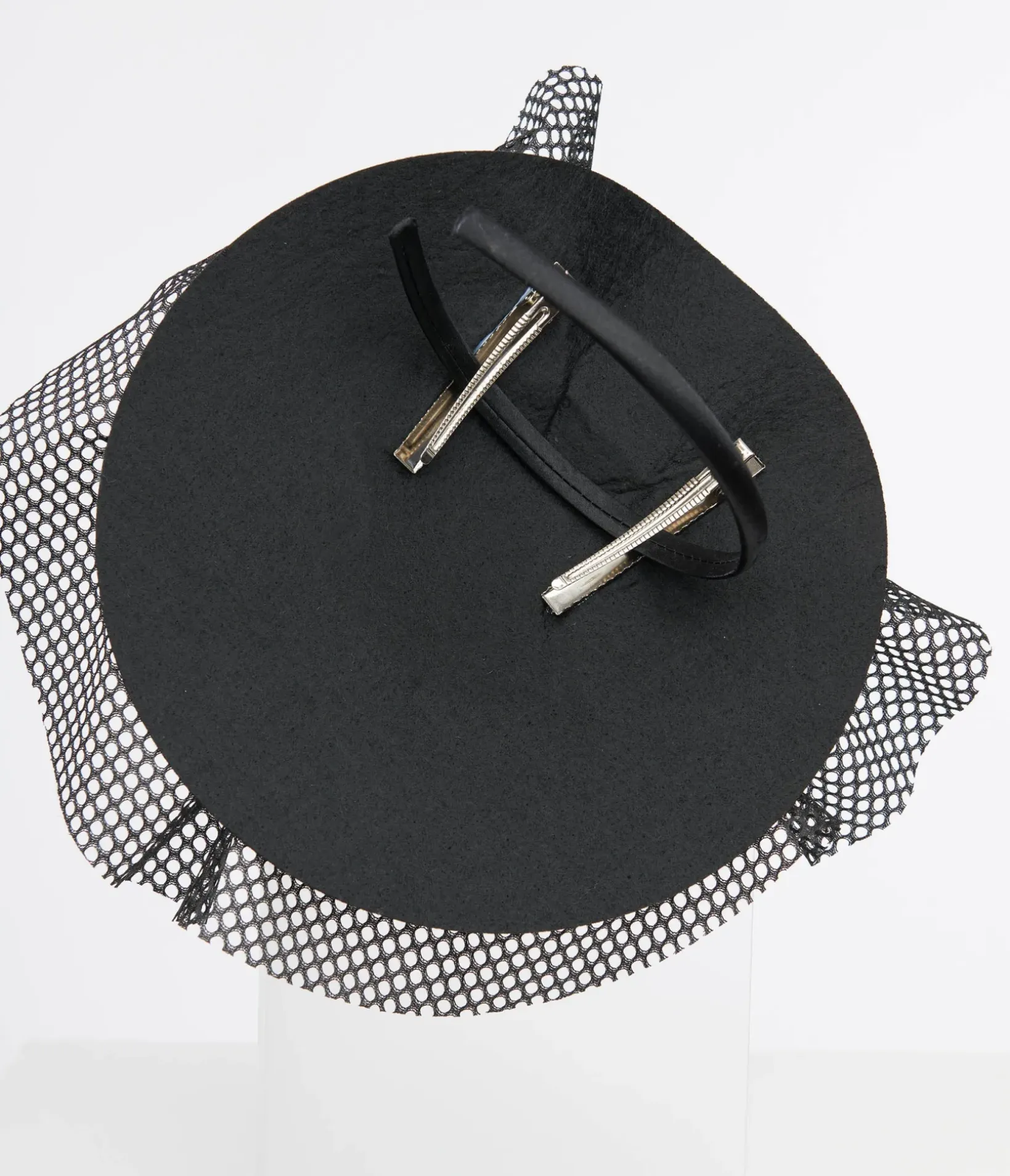 Unique Vintage Special Occasion|All Things Black>1930s Black Floral & Mesh Fascinator