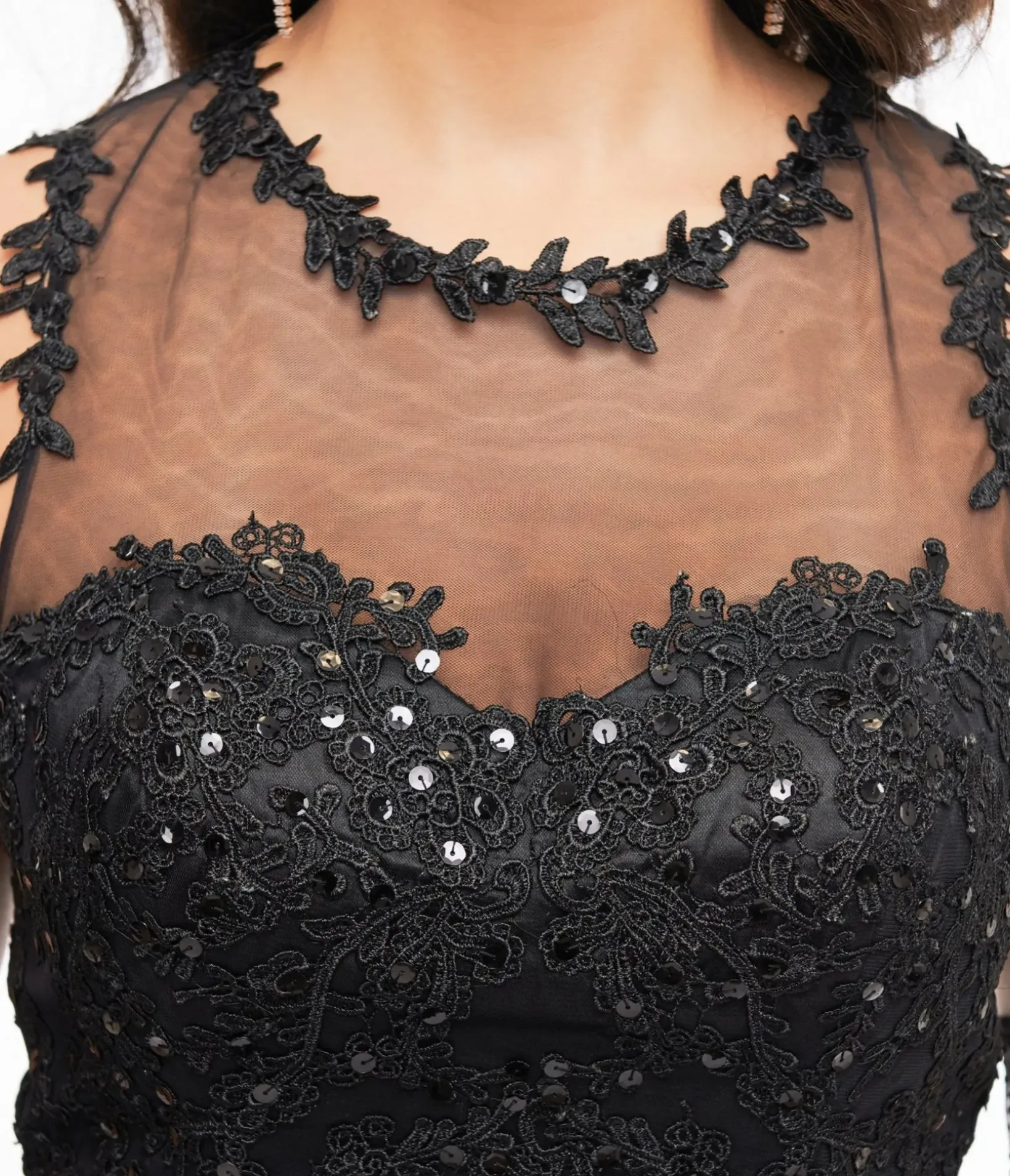 Unique Vintage Swing|Everyday Dresses>1950s Black Lace & Tulle Riviera Dress