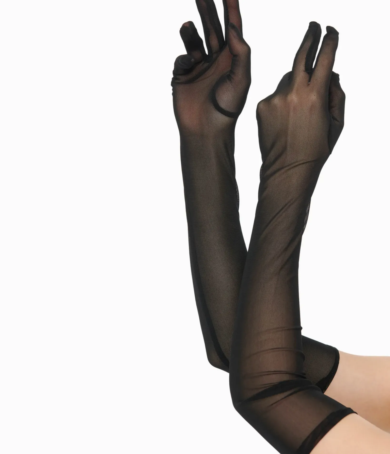 Unique Vintage Special Occasion|All Things Black>1920s Black Mesh Elbow Length Gloves