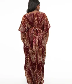 Unique Vintage Maxi|Caftans>1960s Burgundy Sequin Burton Caftan Dress