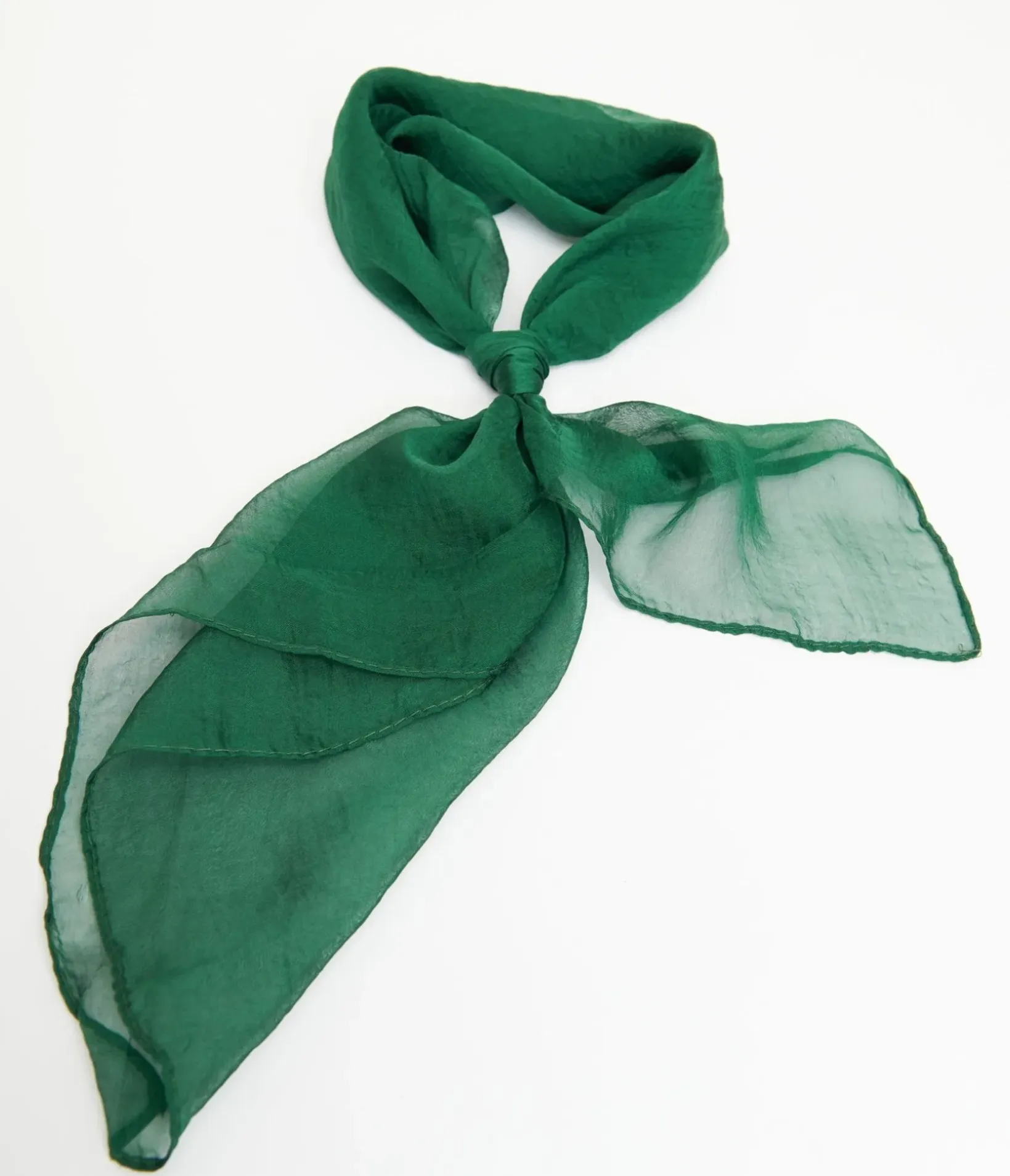 Unique Vintage Hair Scarves|Gloves & Scarves>1950s Dark Green Chiffon Hair Scarf