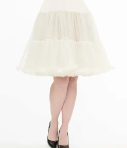 Unique Vintage Special Occasion|Prom Accessories>1950s Ivory Retro Style Ruffled Petticoat Crinoline