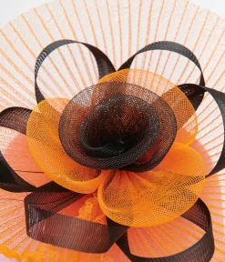 Unique Vintage All Things Black|Halloween>1930s Orange & Black Halloween Fascinator