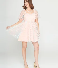 Unique Vintage Babydoll|Babydoll>1950s Pastel Rainbow Butterfly Babydoll Dress