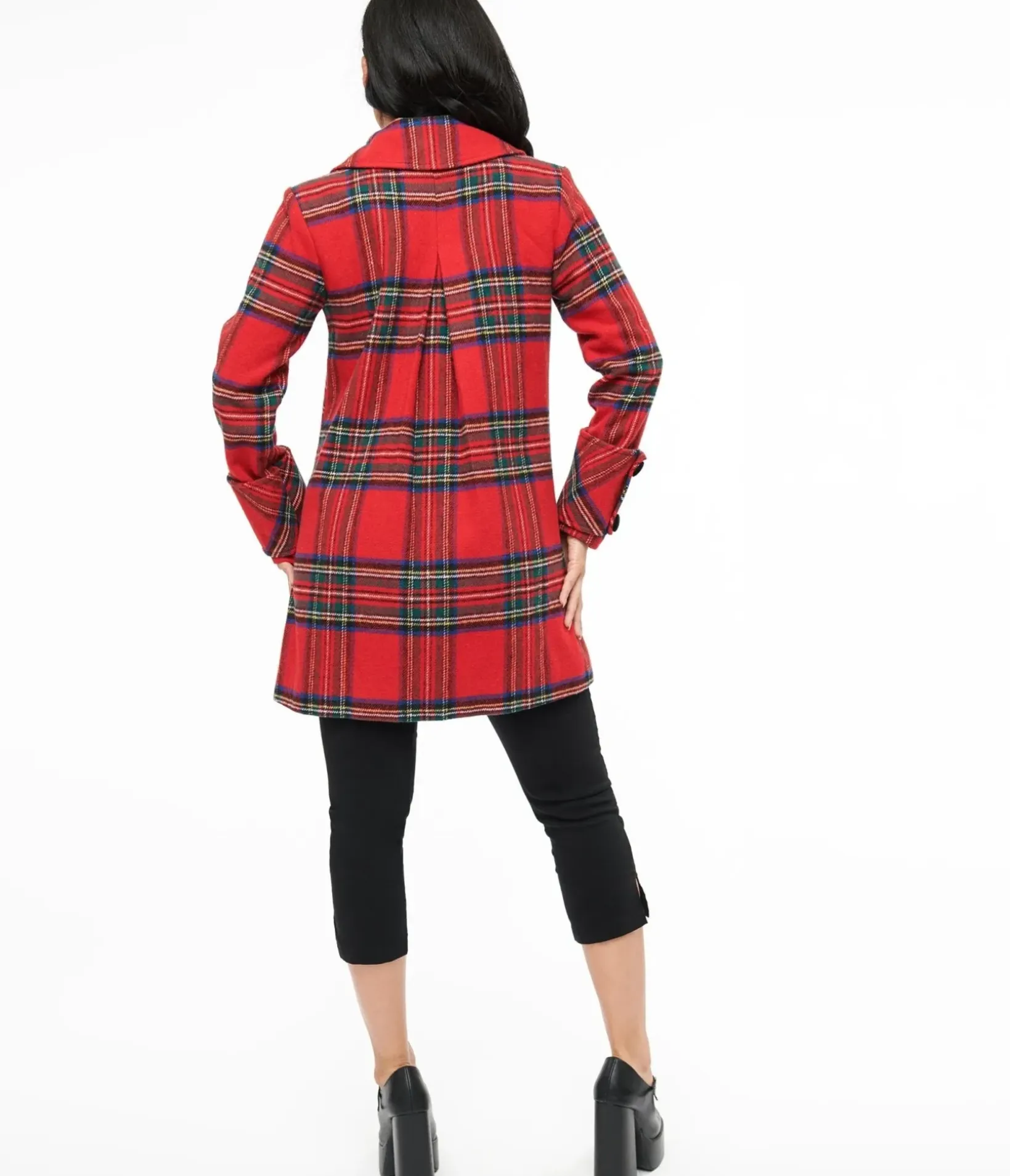 Unique Vintage Coats & Jackets|All Things Red>1960s Red Plaid Peacoat