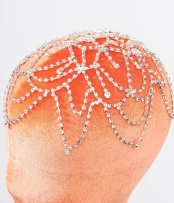 Unique Vintage Special Occasion|Flapper Accessories>1920s Rhinestone Flapper Curtain Headpiece