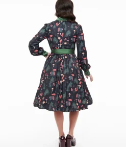 Unique Vintage Midi|Everyday Dresses>1970s Woodland Creature Print Shirt Dress