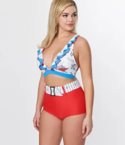 Unique Vintage Swim Tops|Two Piece Swim><noscript><img width=
