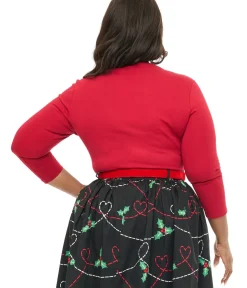 Unique Vintage Work Wear|All Things Red>Voodoo Vixen Plus Size 1950s Red Jersey Knit Top