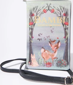 Unique Vintage Novelty Bags>Watercolor Bambi Book Crossbody Purse