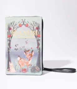 Unique Vintage Novelty Bags>Watercolor Bambi Book Crossbody Purse