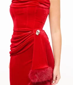 Unique Vintage Pencil|Pencil>Weasel Wear Red Velvet Phantom Swag Gown