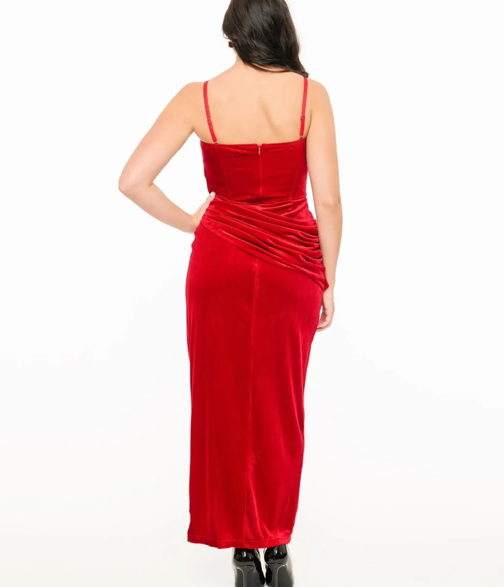 Unique Vintage Pencil|Pencil>Weasel Wear Red Velvet Phantom Swag Gown