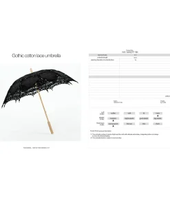 Unique Vintage All Things Black|Umbrellas>Western Fashion Gothic Black Lace Cotton Parasol