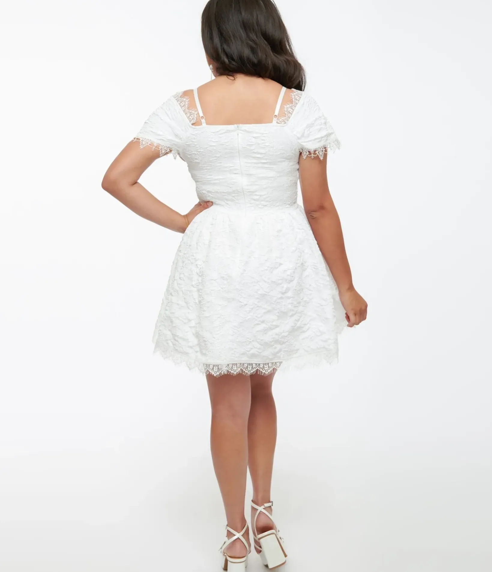 Unique Vintage Everyday Dresses|Special Occasion>White Goth Lace Mini Dress