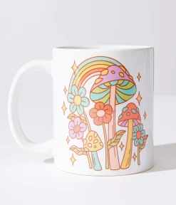 Unique Vintage Gifts For The Home>White Groovy Mushroom Garden Mug