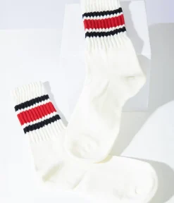 Unique Vintage All Things Red|Stockings & Tights>White & Red Striped Socks
