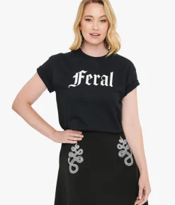 Unique Vintage Graphic Tees|Graphic Tees>Wickedly Divine Shop Black Feral Unisex Graphic Tee