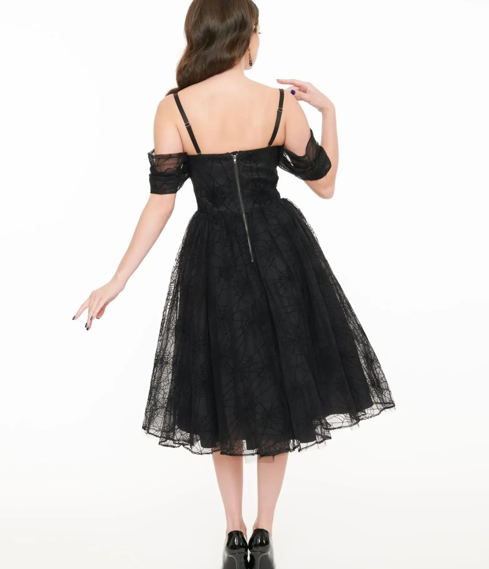 Unique Vintage Swing|Swing>Witchwood Bags Black Spiderweb Octavia Party Dress