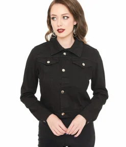 Unique Vintage Jackets|Coats & Jackets>Witchwood Bags Black Surviving Out Of Spite Denim Jacket